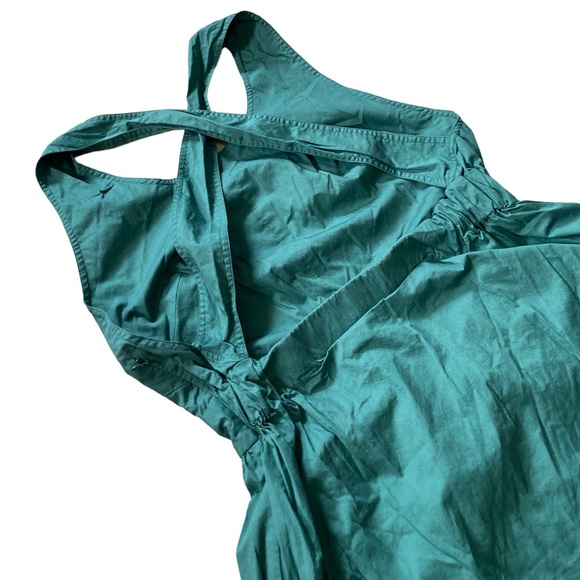 Everlane The Clean Cotton Cross-Back Dress Women’s Size 10 in Green - Picture 6 of 8